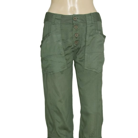 Free People Olive Straight Leg Pants - Picture 7 of 8